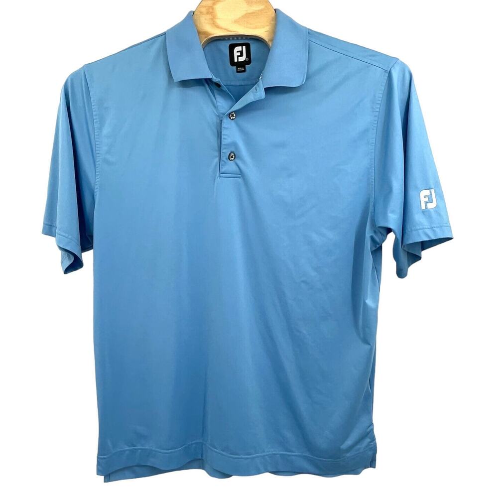 Footjoy Polo Shirt Mens Large Light Blue, FJ Logo on Sleeve